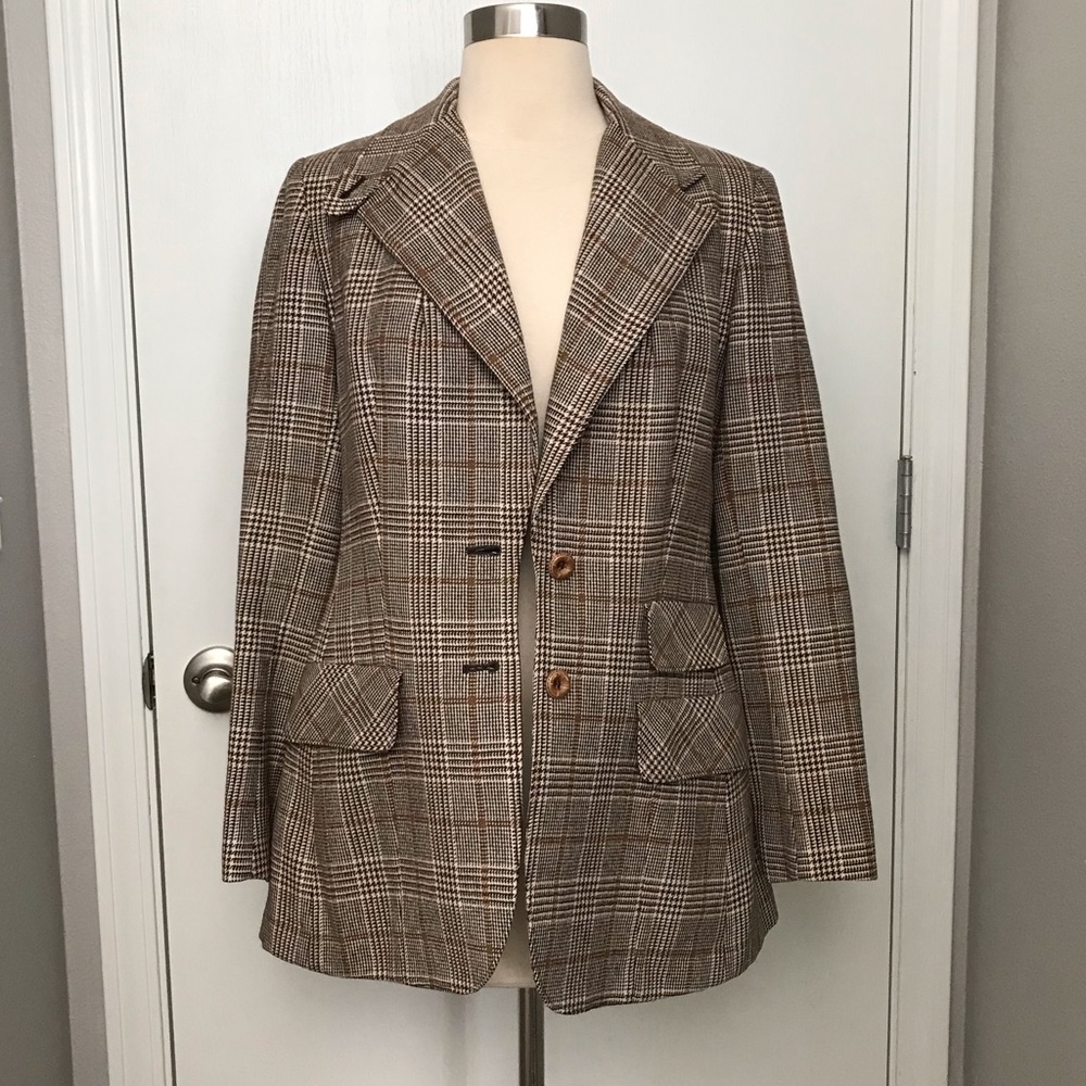 Vintage Plaid Blazer Riding Jacket